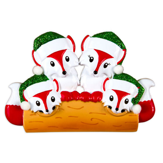 Fox Family Personalized Christmas Ornament/Family of 2, 4 and 5