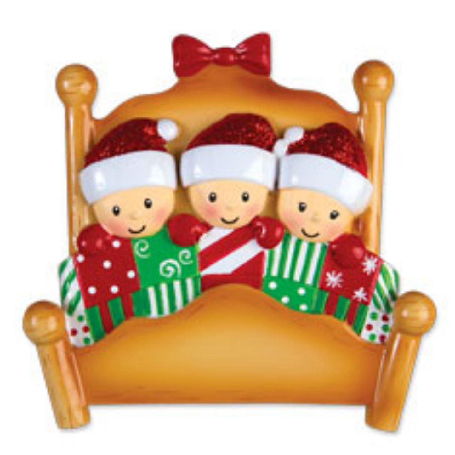Cozy Family in Bed Personalized Christmas Ornament/Grandchildren/Family of 2,3,5,6 and 9