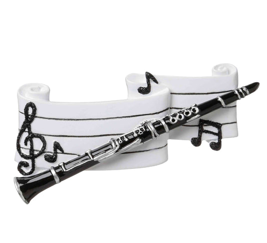 Woodwind Instrument Clarinet or Flute Personalized Christmas Ornament