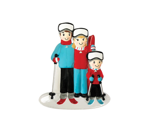 Ski Couple/Family Personalized Christmas Ornament/Family of 2, 3 and 5