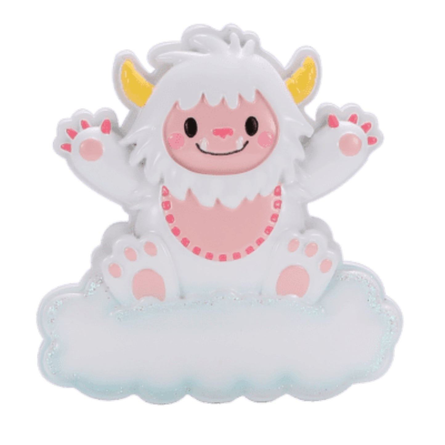 Baby Yeti Personalized Christmas Ornament/Pink and Blue