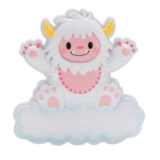 Baby Yeti Personalized Christmas Ornament/Blue/Pink