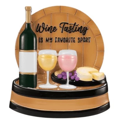 "Wine Tasting Is My Favorite Sport" Personalized Christmas Ornament