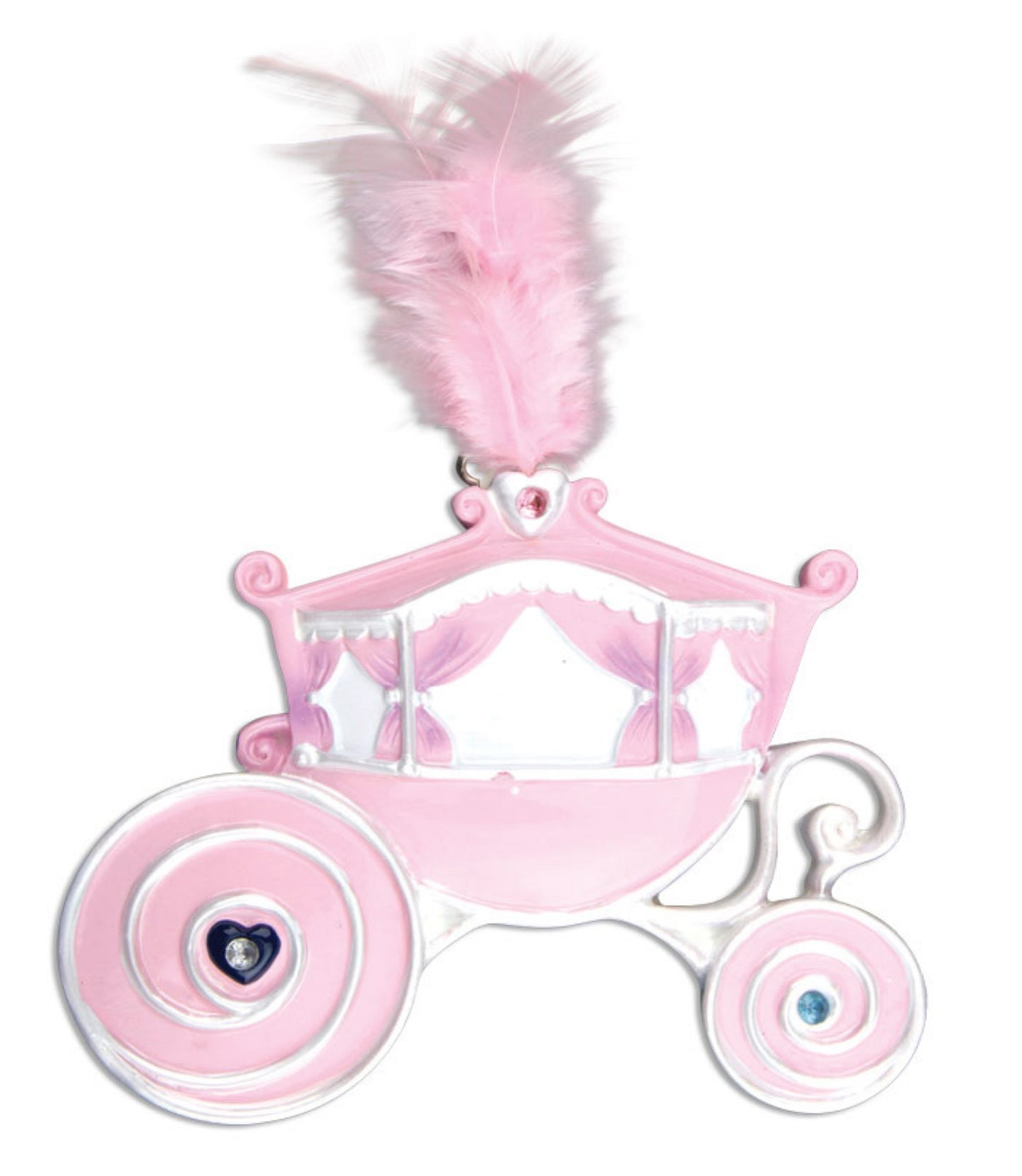 Pink Princess Royal Carriage Personalized Christmas Ornament
