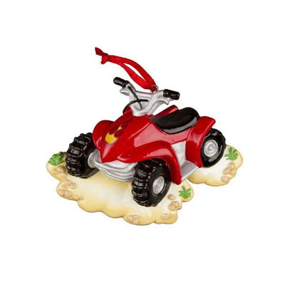 Red 4 Wheeler ATV Personalized Christmas Ornament
