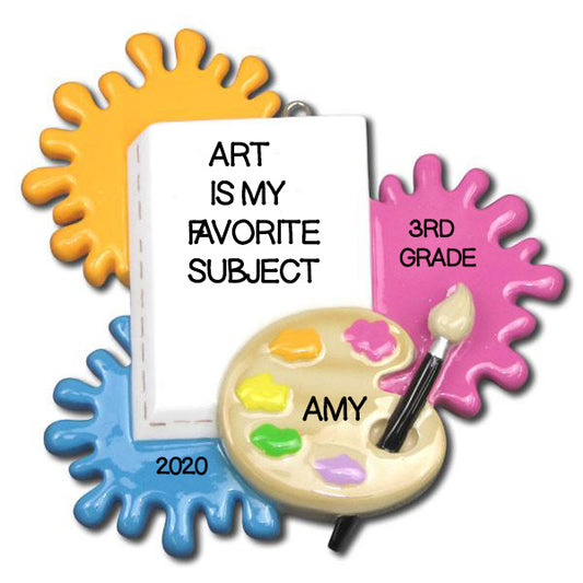 Artists Paint Palette & Paintbrush Christmas Ornament