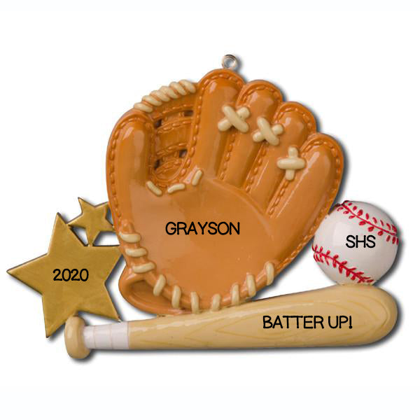 Personalized Christmas Ornaments Sports- Baseball Glove/Personalized by Santa/Baseball Christmas Ornaments/Baseball Ornament