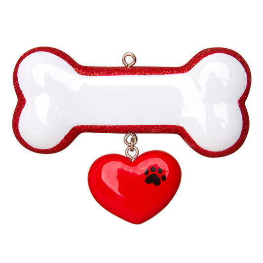 Furry Friend Dog Bone Personalized Christmas Ornament