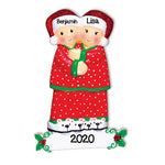 Personalized Christmas Ornaments Family Series- Pajama Family Couple/Personalized by Santa/Family Ornament/Family Christmas Ornament
