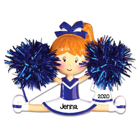 Personalized Christmas Ornaments Cheerleader Blue / Personalized by Santa/Cheerleader Ornament/Cheerleader Ornaments Christmas