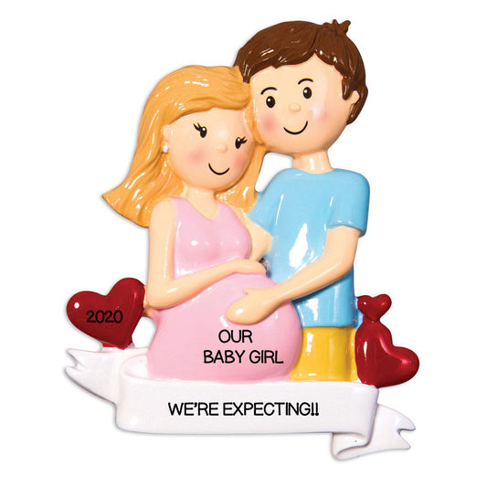 Pregnant Couple/Baby On The Way Personalized Christmas Ornament