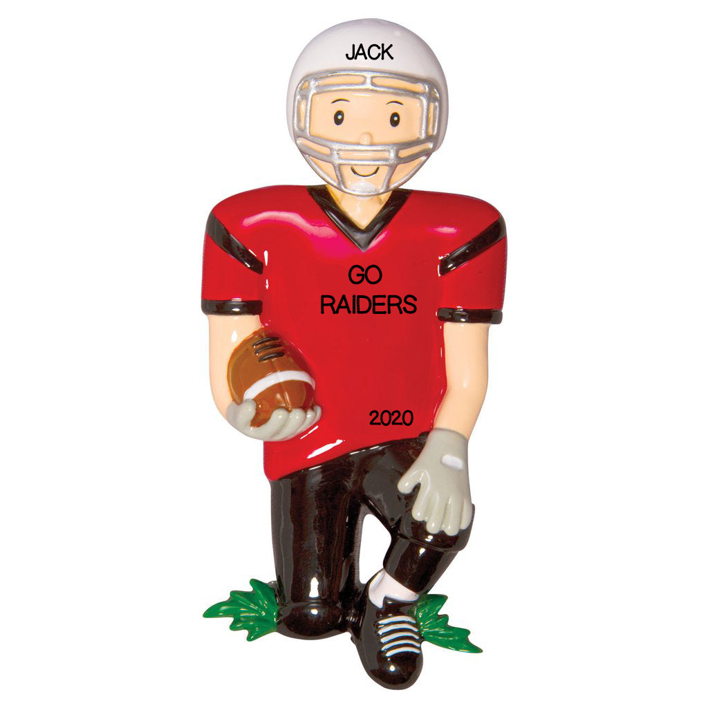 Football Player Personalized Christmas Ornament