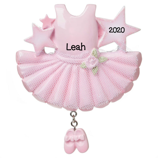 Pink Ballet TuTu Personalized Christmas Ornament