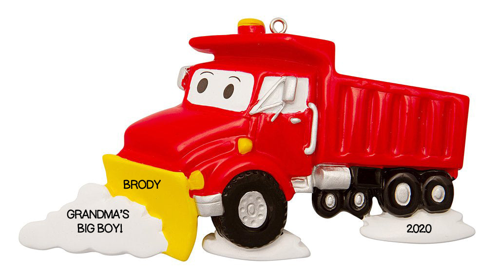 Snow Plow Personalized Christmas Ornament