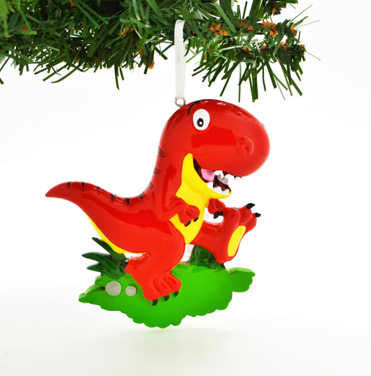 Big Red T-Rex Dinosaur Personalized Ornament
