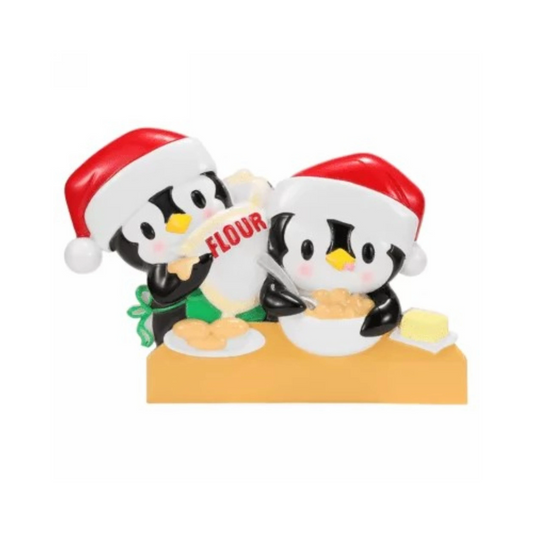 Penguin Baking Family of 2/Cookie Exchange Personalized Ornament