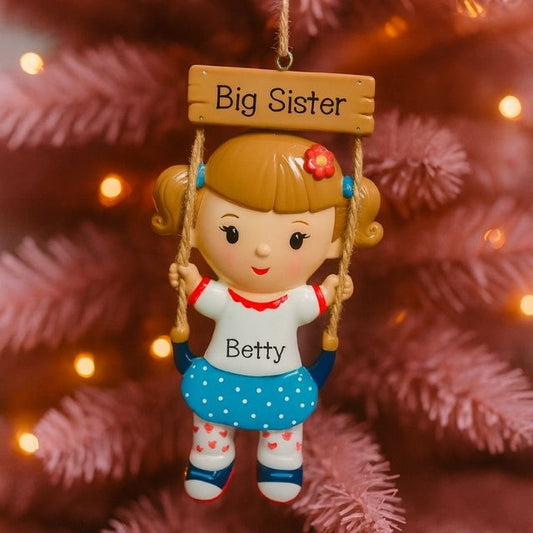Personalized Christmas Ornaments Child- Girl ON Swing/Personalized by Santa/Swing Ornament