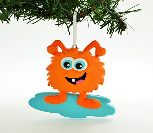 Crazy Fluffy Orange Monster Personalized Christmas Ornament