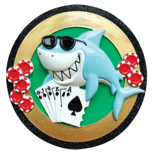 Gambling Card Shark Personalized Christmas Ornament