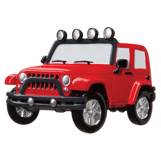 Red 4X4 Off Road Vehicle personalized Christmas Ornament