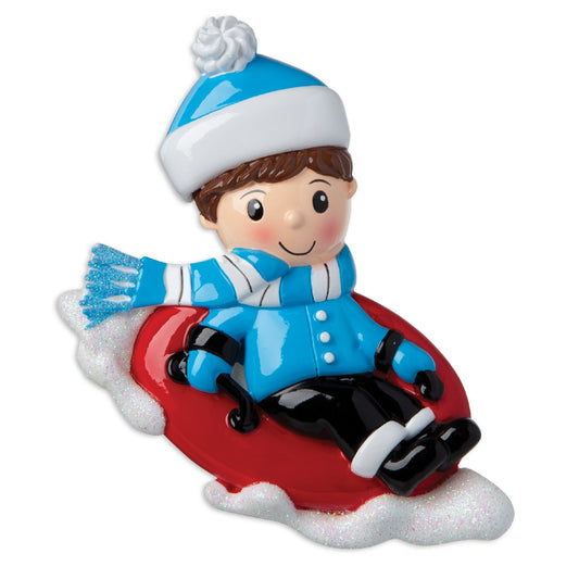 Winter Fun Snow Tubing Personalized Christmas Ornament/Boy or Girl