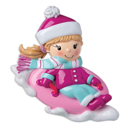 Winter Fun Snow Tubing Personalized Christmas Ornament/Boy or Girl