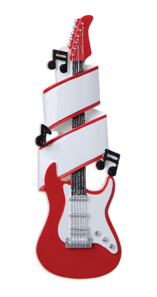 Rockin' Roll Electric Guitar Personalized Christmas Ornament