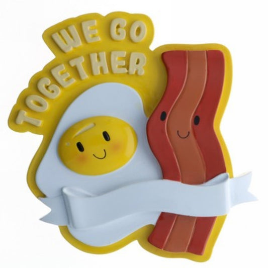 Bacon & Eggs "We Go Together" Personalized Christmas Ornament