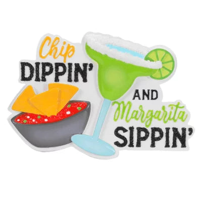 Chip Dippin' And Margarita Sippin' Personalized Christmas Ornament/Fiesta Time/Margarita Lover/Food & Drink/Mexican