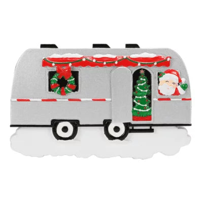 Holiday Airstream Personalized Christmas Ornament/Santa Claus/Travel/Road Trip/RV Roadtrip/Camping