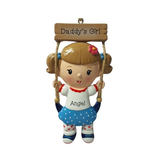 Personalized Christmas Ornaments Child- Girl ON Swing/Personalized by Santa/Swing Ornament