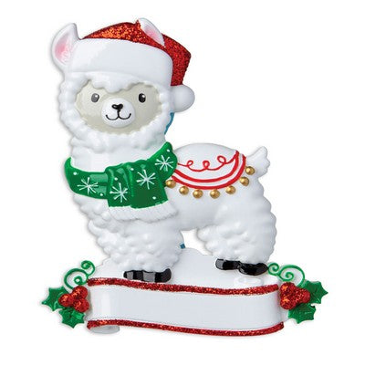 Personalized Christmas Ornament New Zoo Animal Santa Christmas Llama