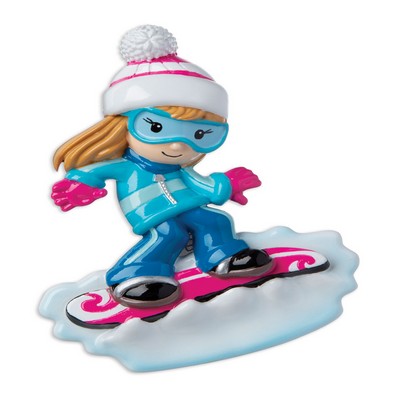 Personalized Christmas Ornament Snowboard Girl/Personalized Ornament Snowboarding Ornament Girl/Custom Xmas Snowboarder Girl Ornament/Personalized By Santa