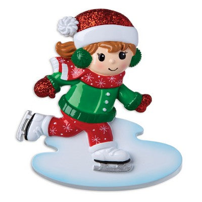 Personalized Christmas Ornament Child ICE Skater Girl/Personalized Ornament Xmas Ice Skater/Girl Ice Skater Custom Holiday Ornament/Personalized By Santa