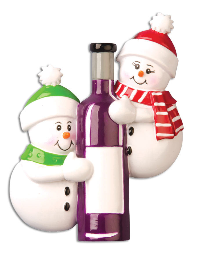 Grantwood Technology Personalized Christmas Ornaments Couples- Wine Bottle-Couple/Personalized by Santa/Wine Bottle Ornament/Wine Christmas Ornaments…