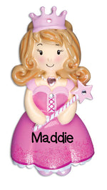 Grantwood Technology Personalized Christmas Ornaments Child-Princess Girl-Pink/Personalized by Santa/Princess Ornament/Princess Christmas Ornament