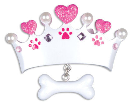 Personalized Christmas Ornaments Pets - Princess Dog Bone/Personalized by Santa/Dog Bone Ornament/Dog Bone Christmas Ornament
