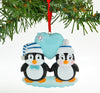 Personalized Christmas Ornament Penguin Blue Couple with Heart Snowflake/Personalized by Santa/Personalized Couple Christmas Ornament/Couple Christmas Ornament