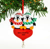 Personalized Christmas Ornament Penguin RED Couple with Heart Snowflake Dangle/Personalized by Santa/Couples Christmas Ornament/Christmas Ornament Couple