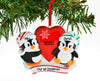 Grantwood Technology Personalized Christmas Ornament Penguin RED Couple with Heart Snowflake/Personalized by Santa/Personalized Couple Ornament/Couple Christmas Ornament/Couples Christmas Ornament