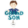 Personalized Christmas Ornaments Family General-Grandson W/Dangling Heart/Personalized by Santa/Grandson Ornament