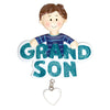 Personalized Christmas Ornaments Family General-Grandson W/Dangling Heart/Personalized by Santa/Grandson Ornament