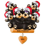 Personalized Christmas Ornaments Family-Black Bear Family of 6 / Personalized by Santa/Personalized Family Christmas Ornaments/ 6 Family Christmas Ornaments
