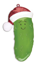 CHRISTMAS PICKLE WITH SANTA HAT