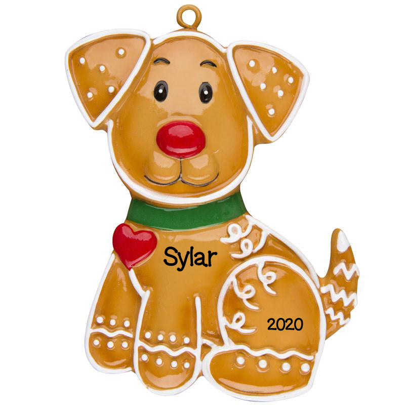 Personalized Christmas Ornaments Pets-Gingerbread Dog/Personalized by Santa/Dog Ornament/PET Ornament/Gingerbread Ornament