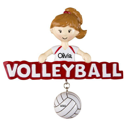 Personalized Christmas Ornaments Sports-Volleyball-Girl/Personalized by Santa/Volleyball Ornament/Volleyball Ornaments/Volleyball Christmas Ornament for Girls