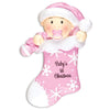 BABY'S FIRST-BABY FIRST STOCKING-PINK