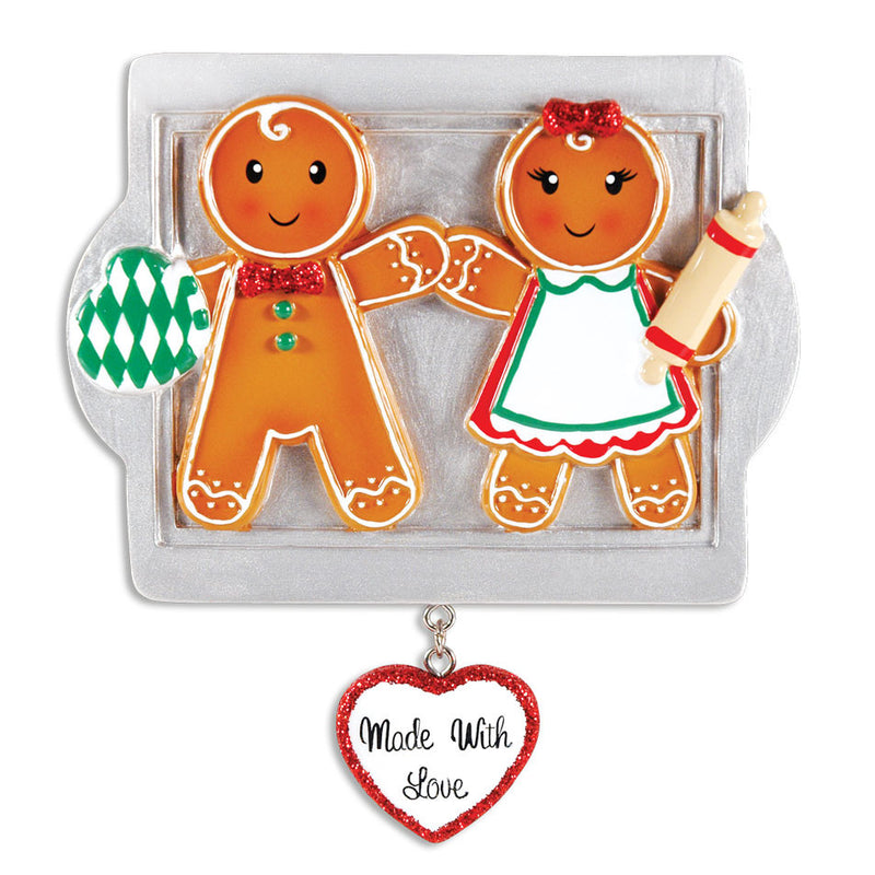 Personalized Christmas Ornaments Family Series-Made W/Love Family of 4 / Personalized by Santa/Family Ornament/Family Christmas Ornament/Gingerbread Ornament