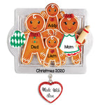 Personalized Christmas Ornaments Family Series-Made W/Love Family of 4 / Personalized by Santa/Family Ornament/Family Christmas Ornament/Gingerbread Ornament