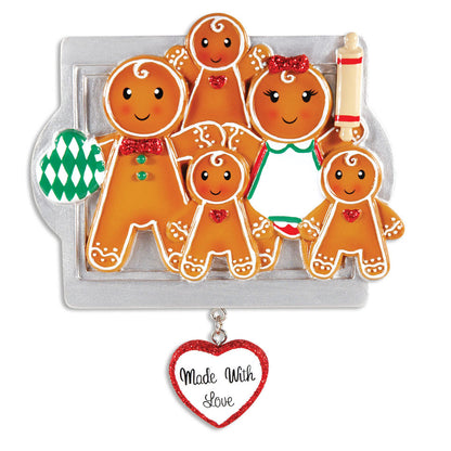 PERSONALIZED CHRISTMAS ORNAMENTS FAMILY SERIES- MADE W/LOVE FAMILY OF 3 / PERSONALIZED BY SANTA / FAMILY ORNAMENT / GINGERBREAD ORNAMENT